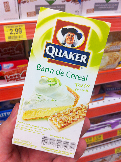 barra de cereal quaker